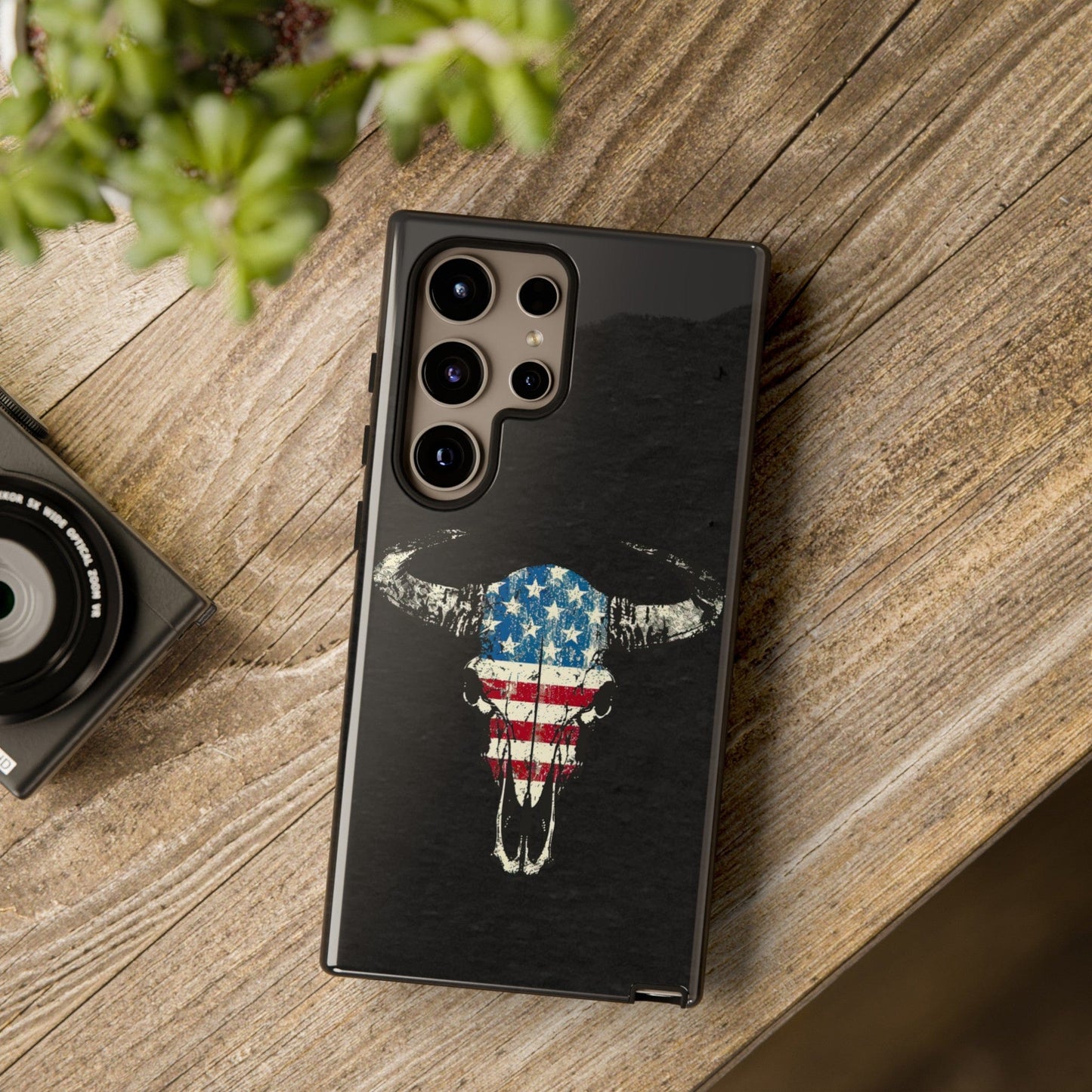 Patriotic Bull Skull Phone Case