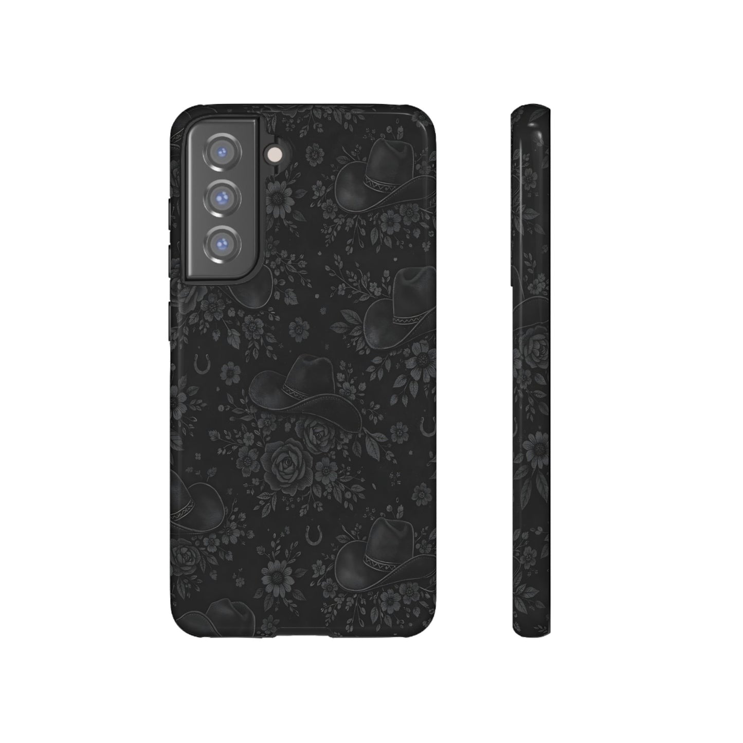 Western Noir Floral Hats Tough Case