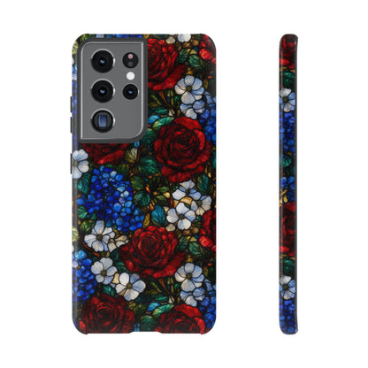 Patriotic Floral Glass Tough Case