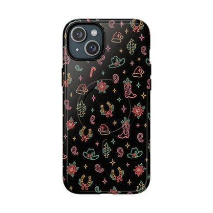 Neon Holiday Doodles Magnetic Case