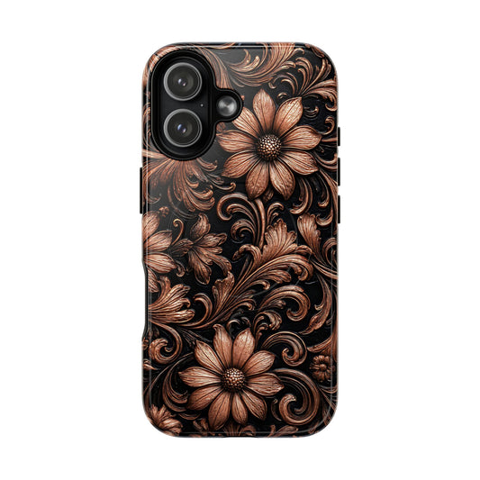 Rose Gold Floral Magnetic Case
