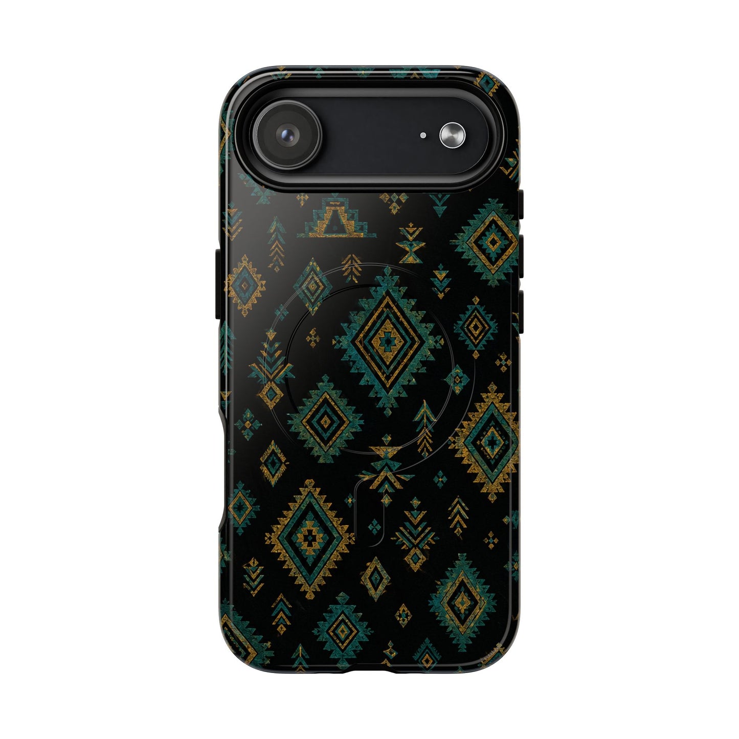 Turquoise Gold Aztec Magnetic Case