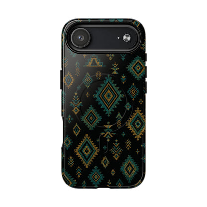 Turquoise Gold Aztec Magnetic Case