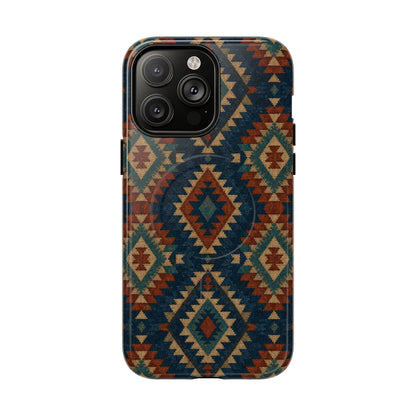 Navy Aztec Magnetic Case
