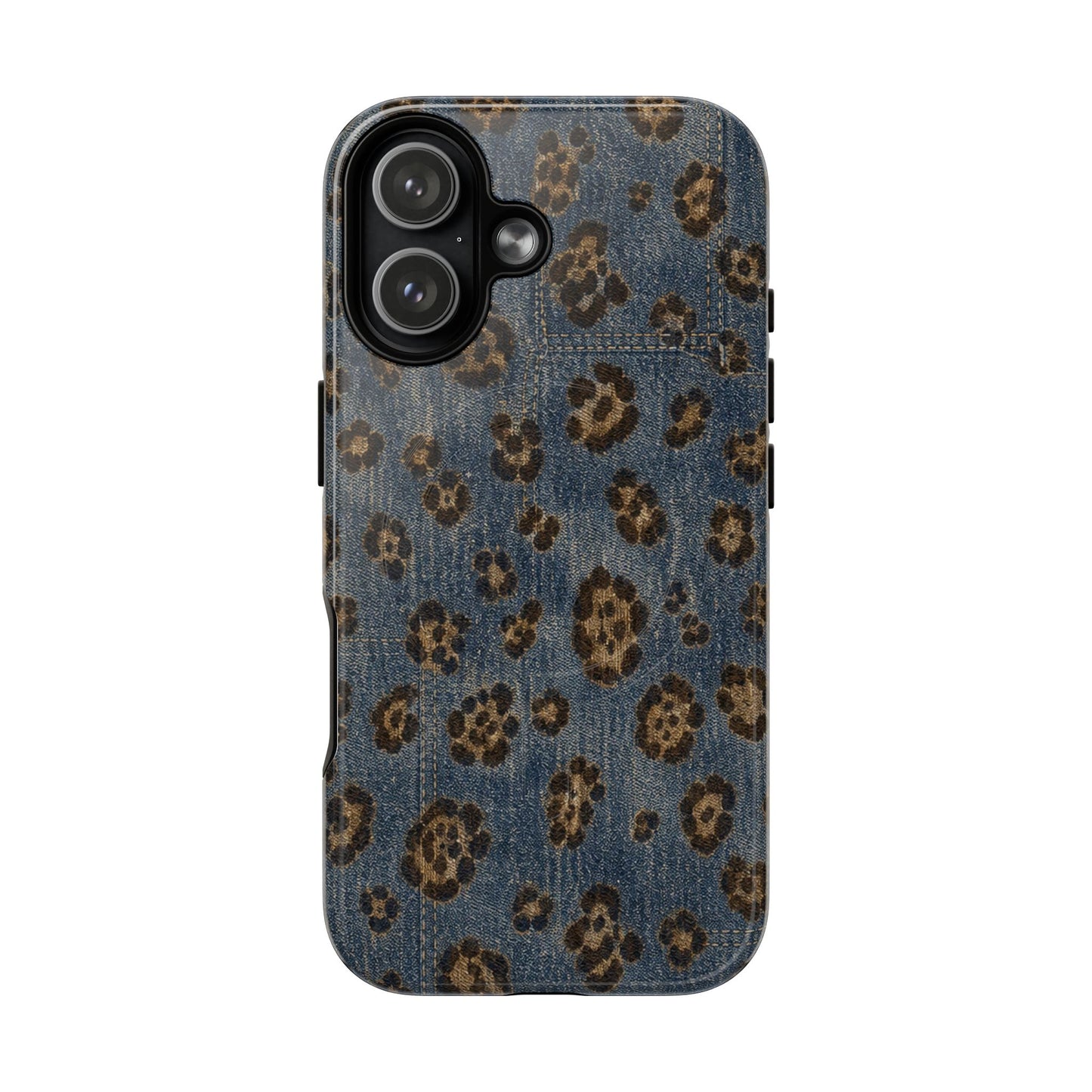 Denim Leopard Magnetic Case