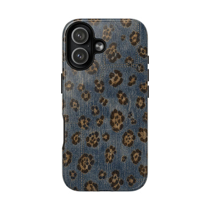 Denim Leopard Magnetic Case