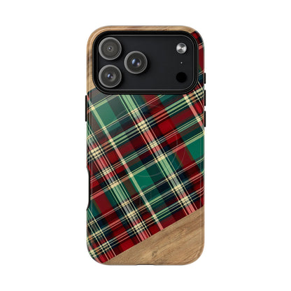Country Christmas Plaid and Wood Magnetic Case