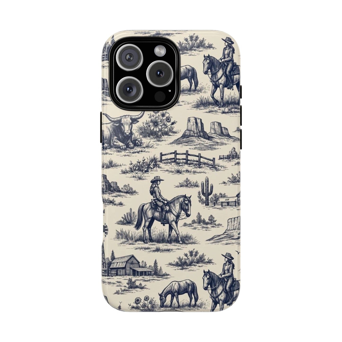 Western Toile Navy Tough Case