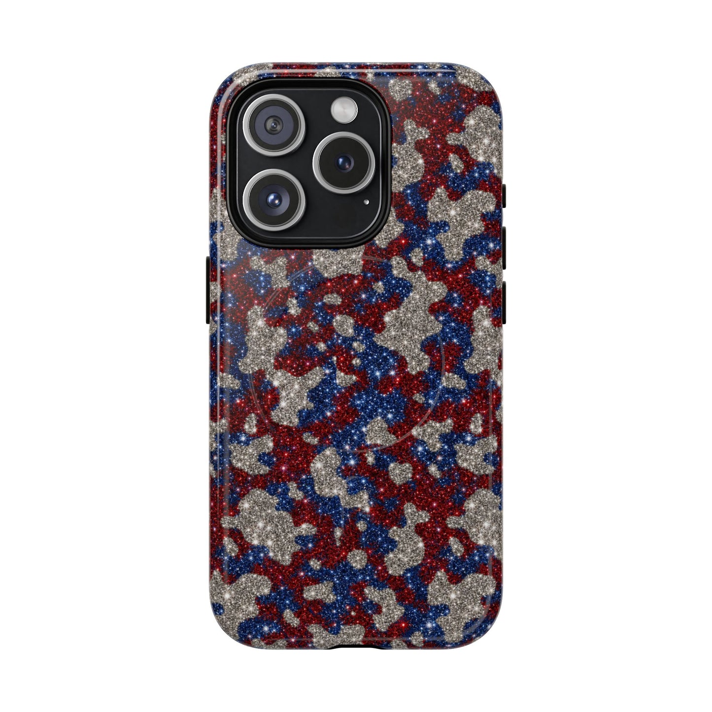 USA Cowhide Glitter Magnetic Case