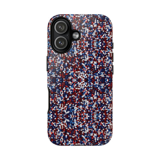 Red White Blue Glitter Tough Phone Case