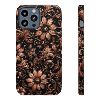 Rose Gold Floral Tough Case