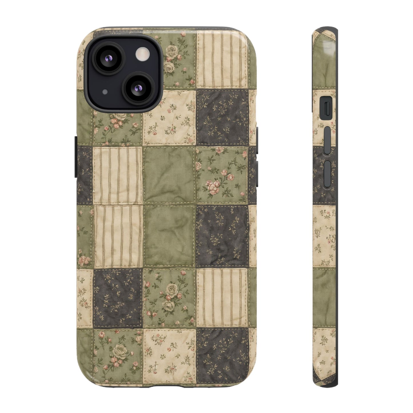 Sage Floral Patchwork Tough Case