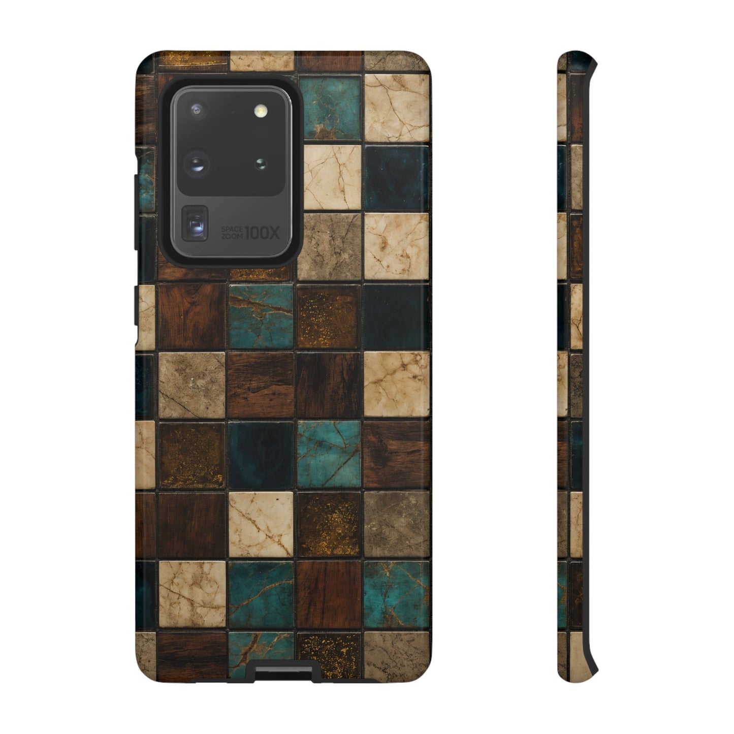 Teal Walnut Tile Tough Case