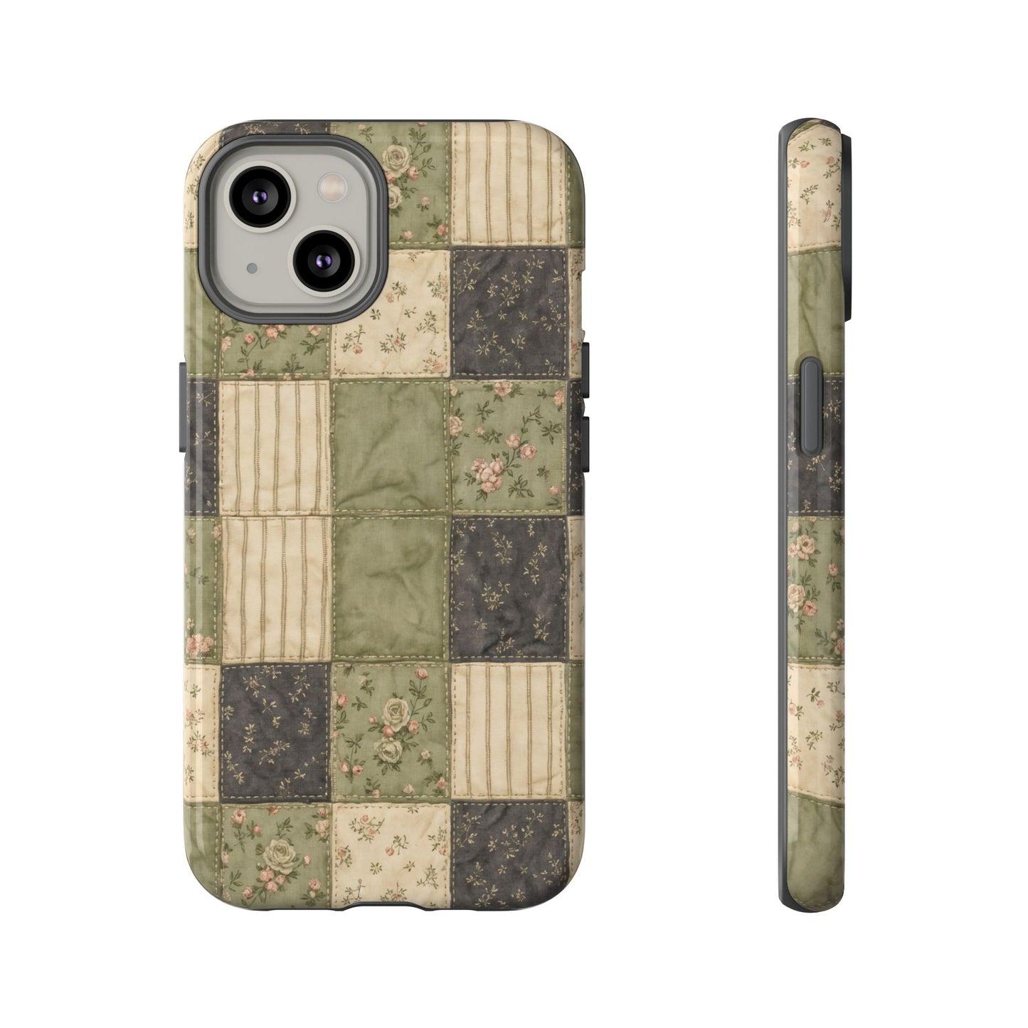 Sage Floral Patchwork Tough Case