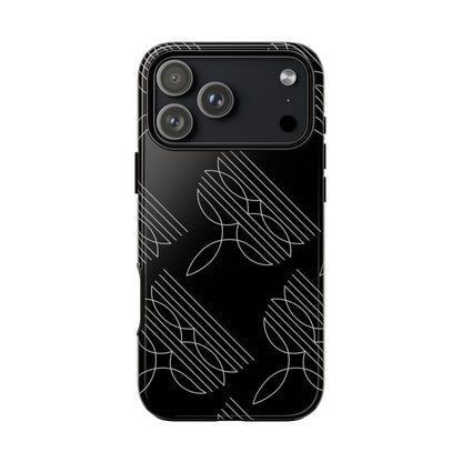 Boot Stitch Pattern Tough Phone Case-Black