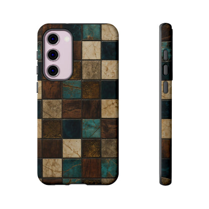 Teal Walnut Tile Tough Case