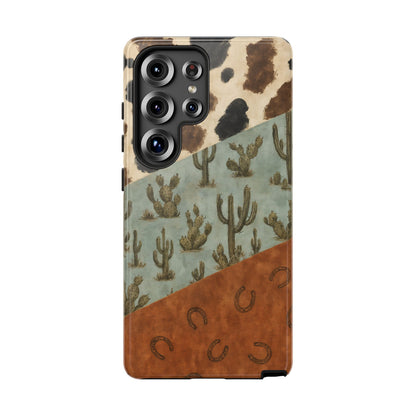 Cowhide Turquoise Cactus Tough Case