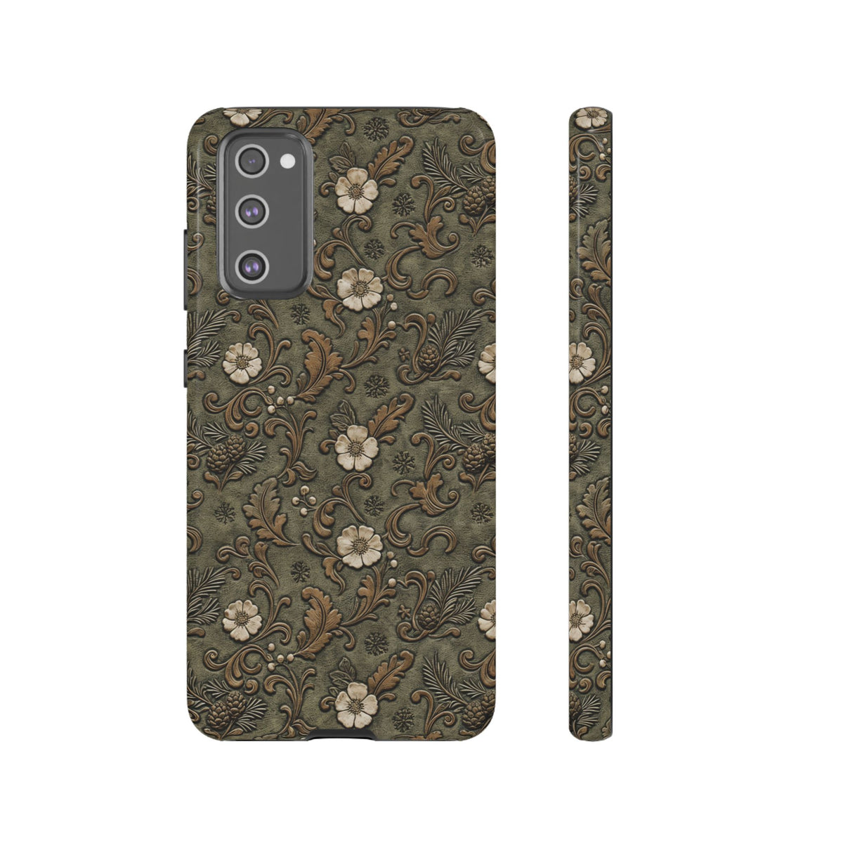 Sage Tooled Roses Tough Case