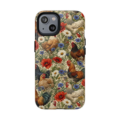 Patriotic Floral Chickens Magnetic Case