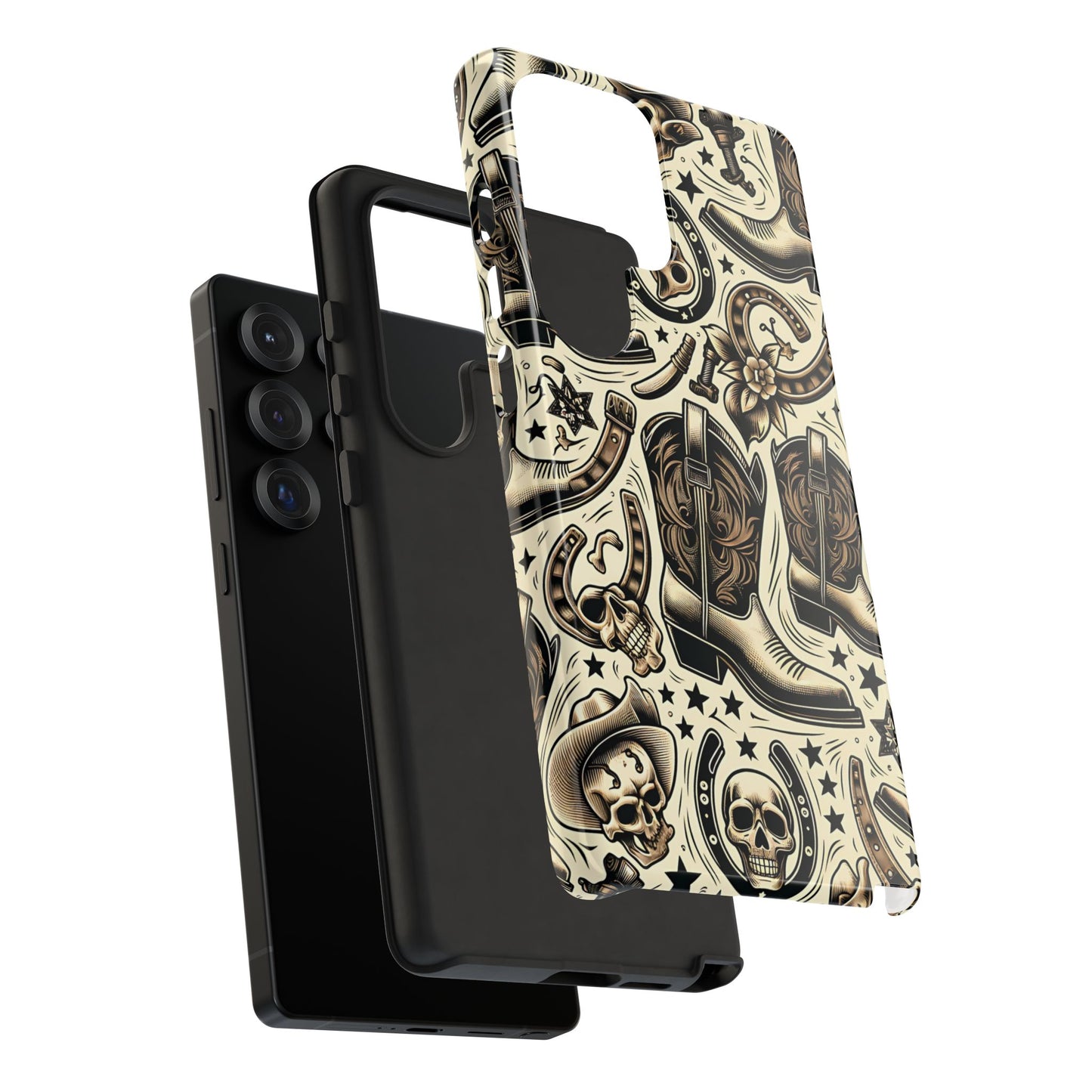 Skulls Boots Horseshoes Tough Phone Case