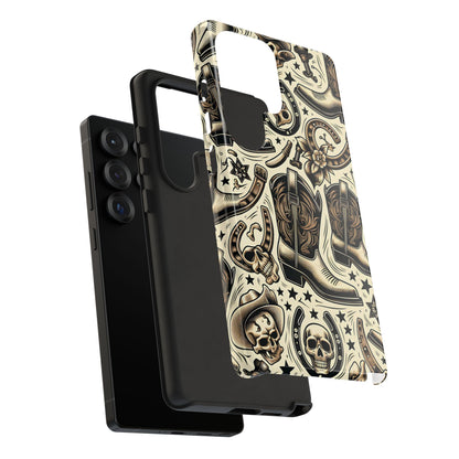 Skulls Boots Horseshoes Tough Phone Case