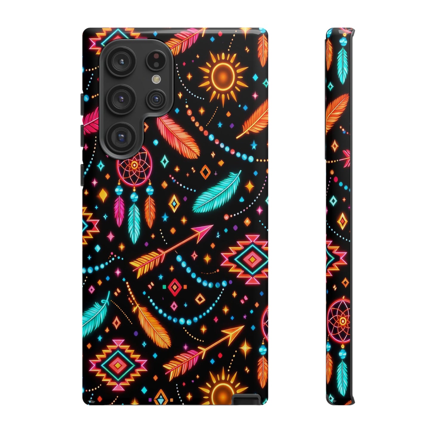 Neon Aztec Feather Tough Case