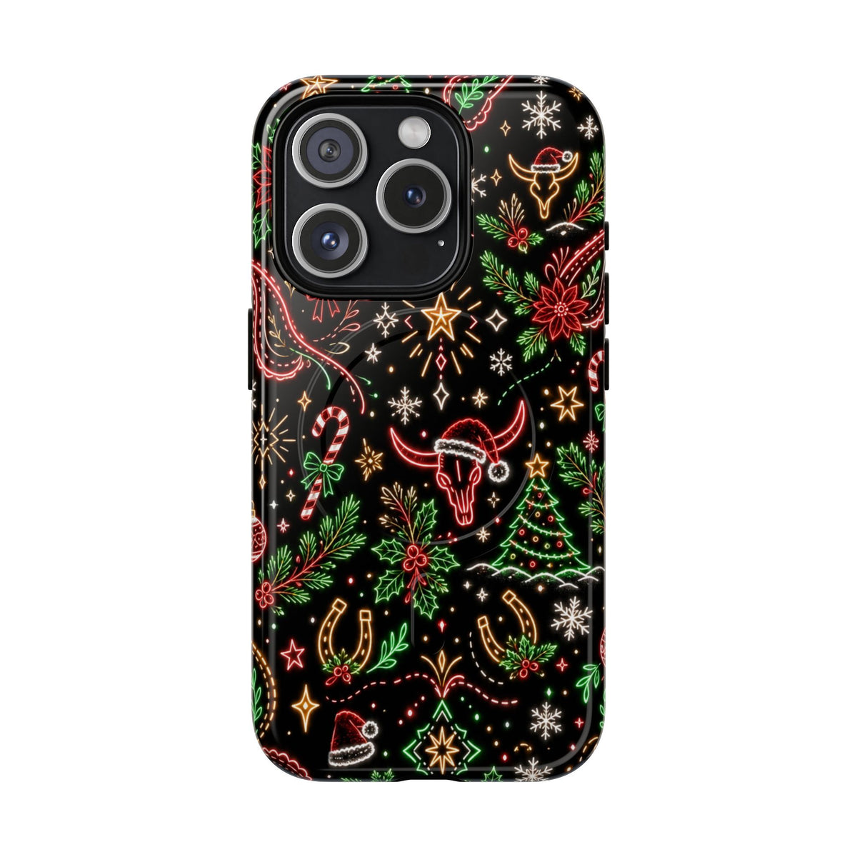 Neon Christmas Skulls Magnetic Case