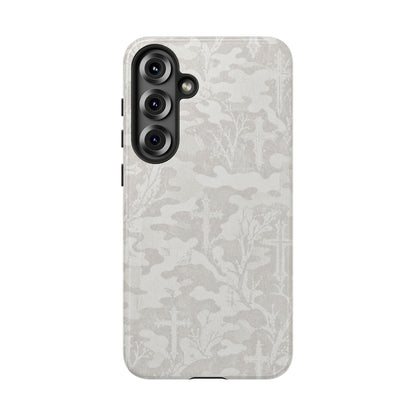 White Camo Cross Tough Case