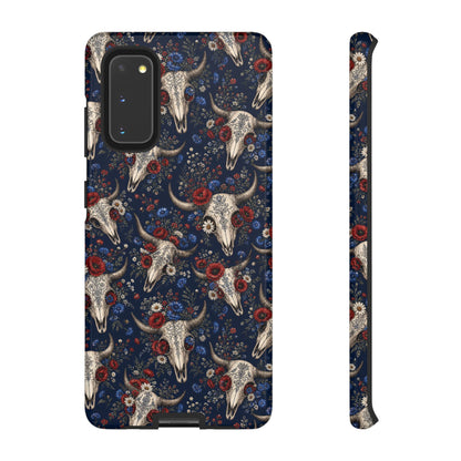 Patriotic Floral Skulls Tough Case