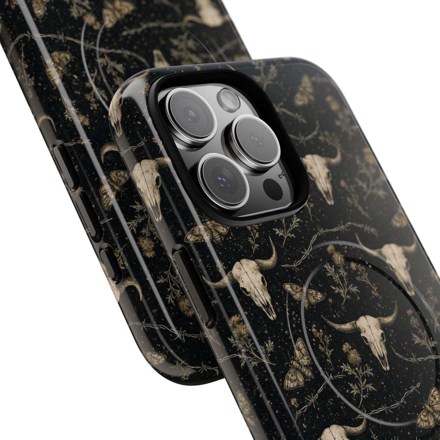 Bull Skull Barbwire Magnetic Case