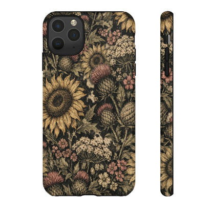 Cowhide Sunflower Thistles Tough Case