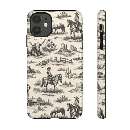 Western Toile Black Tough Case