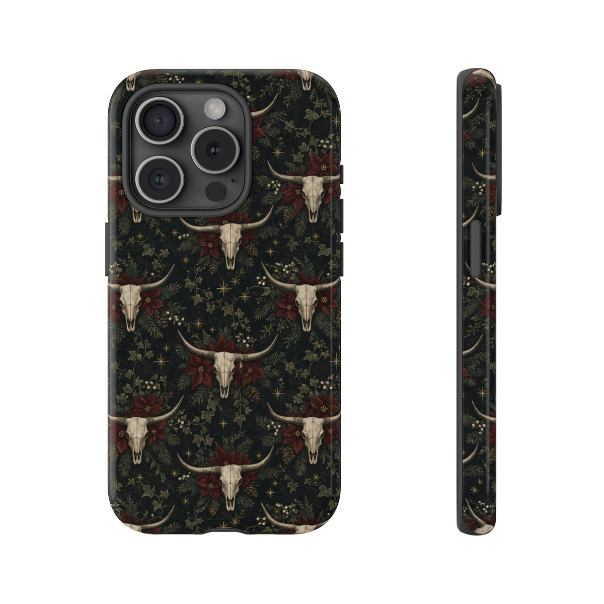 Midnight Skull Poinsettia Tough Case