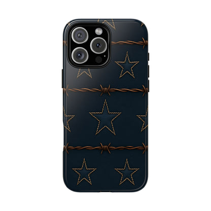 Navy Stars + Barbed Wire Tough Phone Case