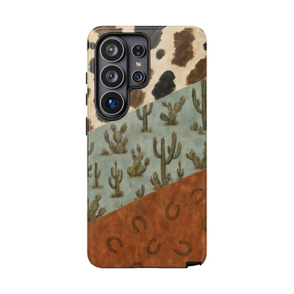 Cowhide Turquoise Cactus Tough Case