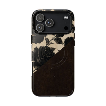 Rose Leather Magnetic Case