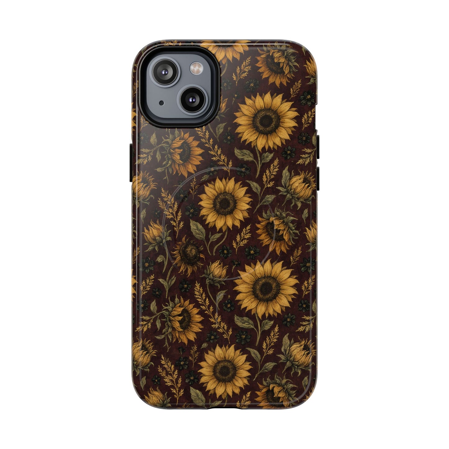 Burgundy Sunflowers Magnetic Case