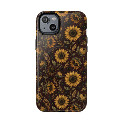 Burgundy Sunflowers Magnetic Case