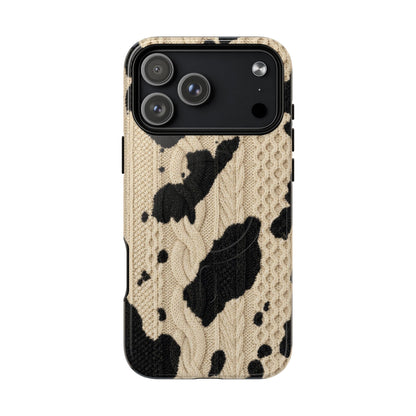 Cable Knit Cowhide Magnetic Case