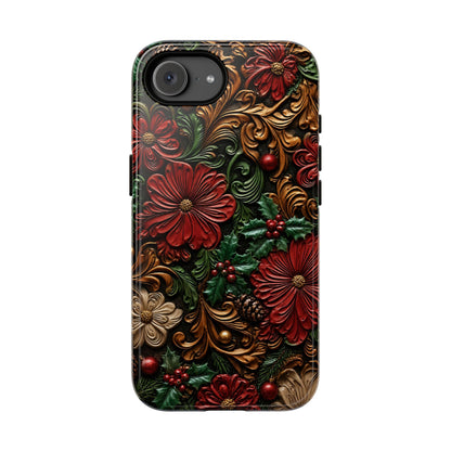 Tooled Christmas Blooms Tough Case