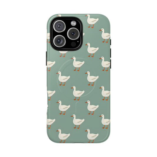 White Ducks on Teal Magnetic Case