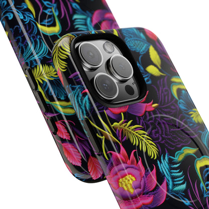 Neon Pink Flowers Magnetic Case