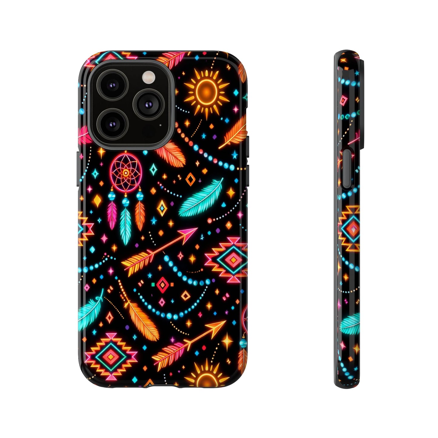 Neon Aztec Feather Tough Case