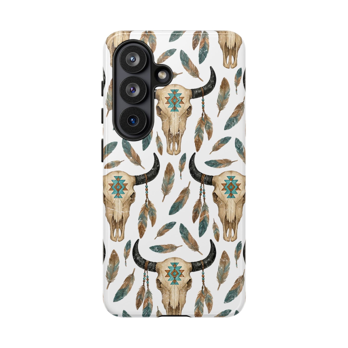Aztec Feather Skull Tough Case