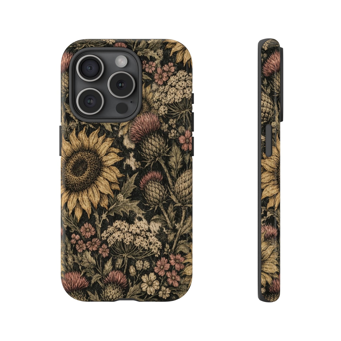 Cowhide Sunflower Thistles Tough Case