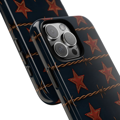 Red Stars + Barbed Wire Tough Phone Case