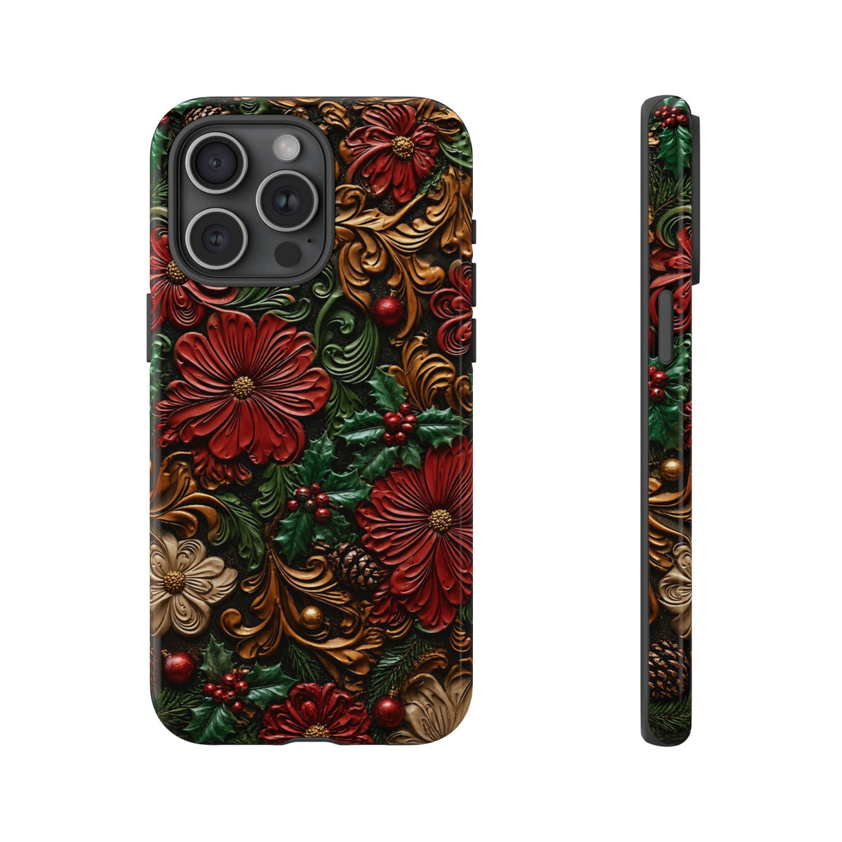 Tooled Christmas Blooms Tough Case