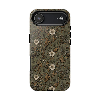 Sage Tooled Roses Magnetic Case
