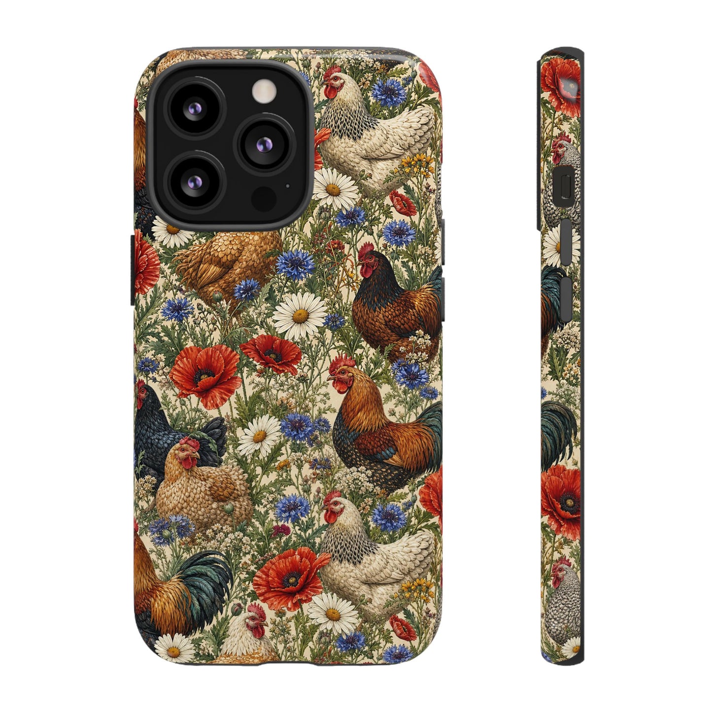 Patriotic Floral Chickens Tough Case