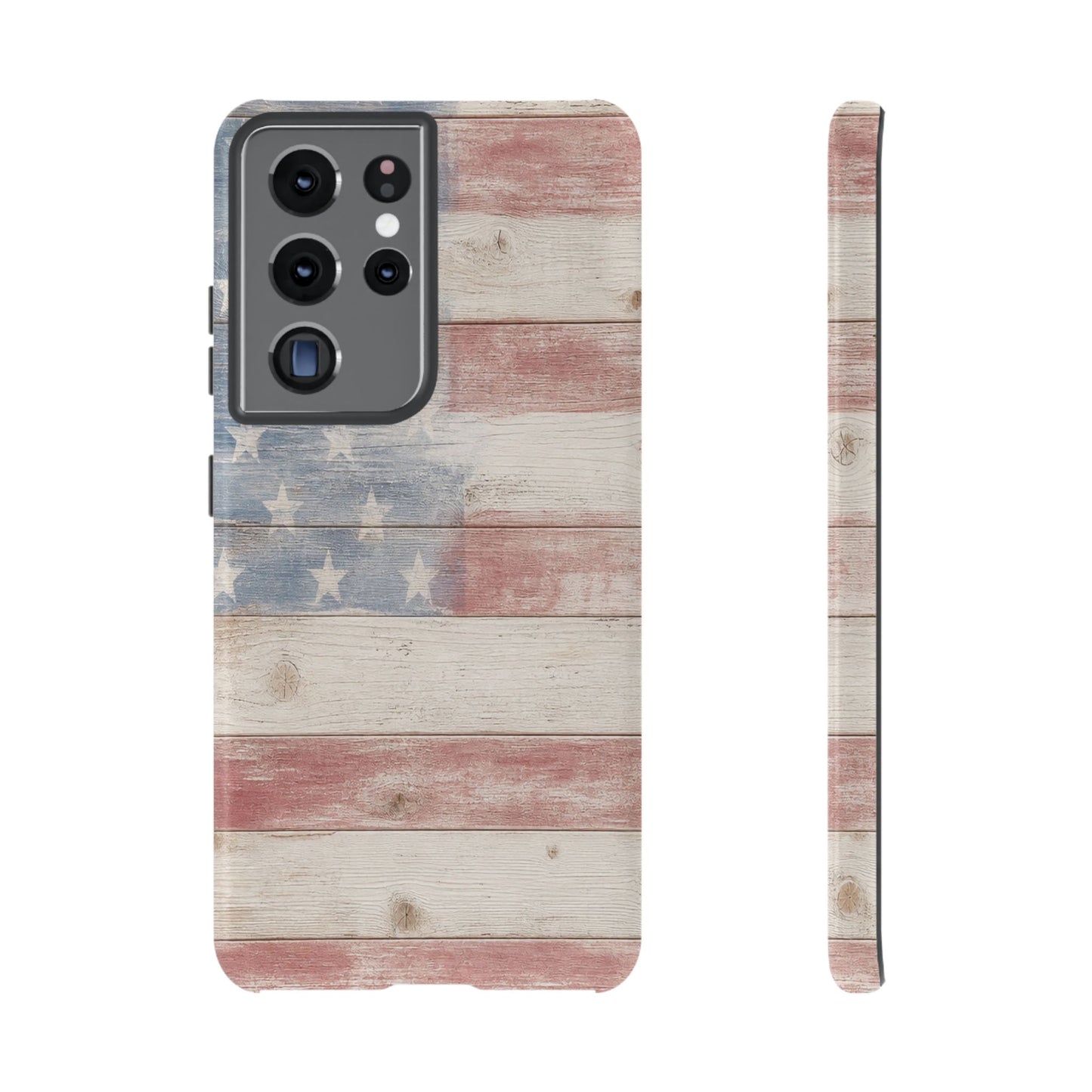 White Wood Flag Tough Case